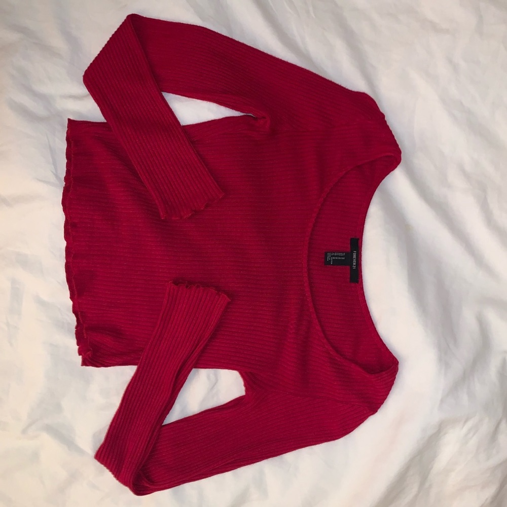 💠Forever 21 Cropped Tight Long Sleeve Shirt - M